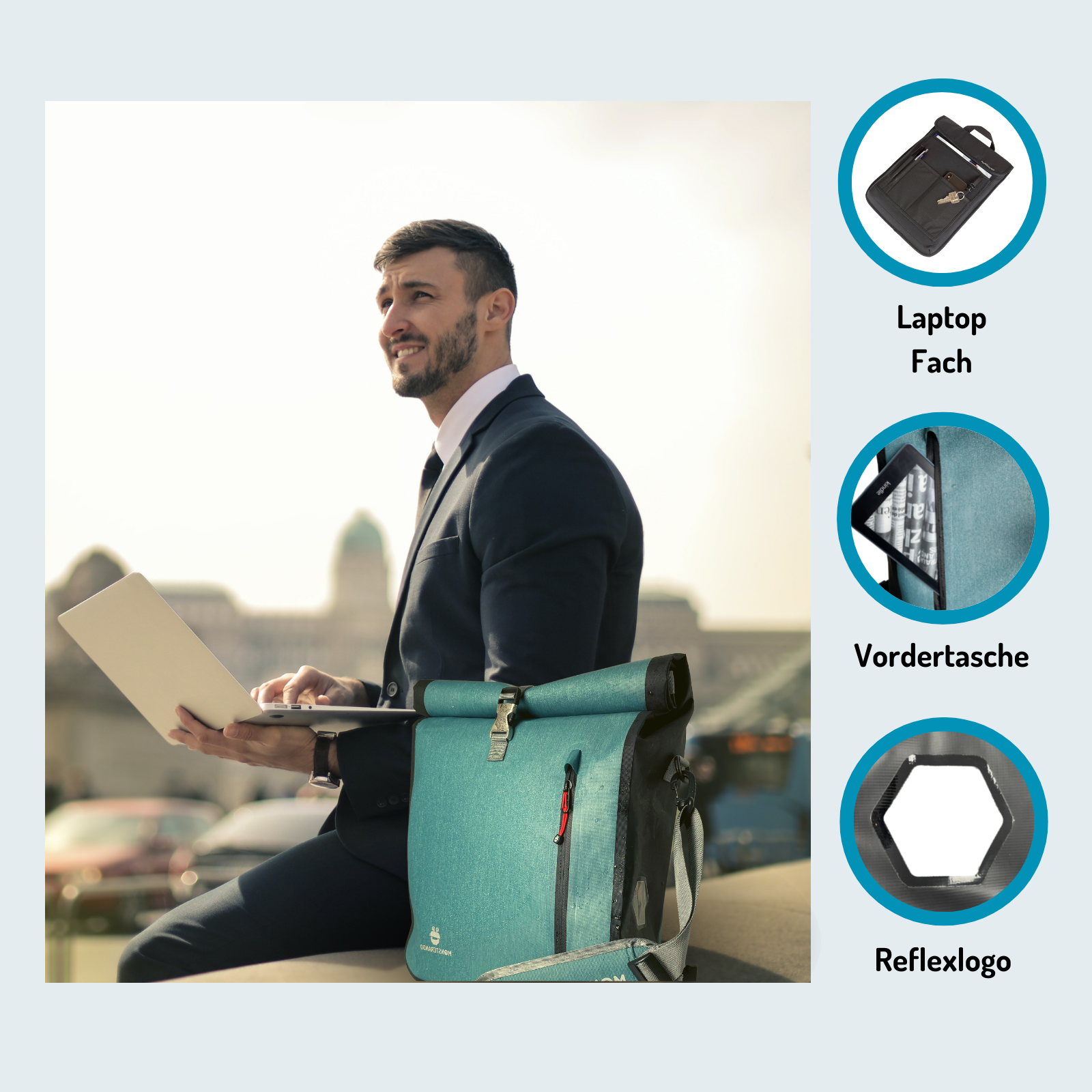 Travel-Monster 3in1 Bike bag RPET ocean blue