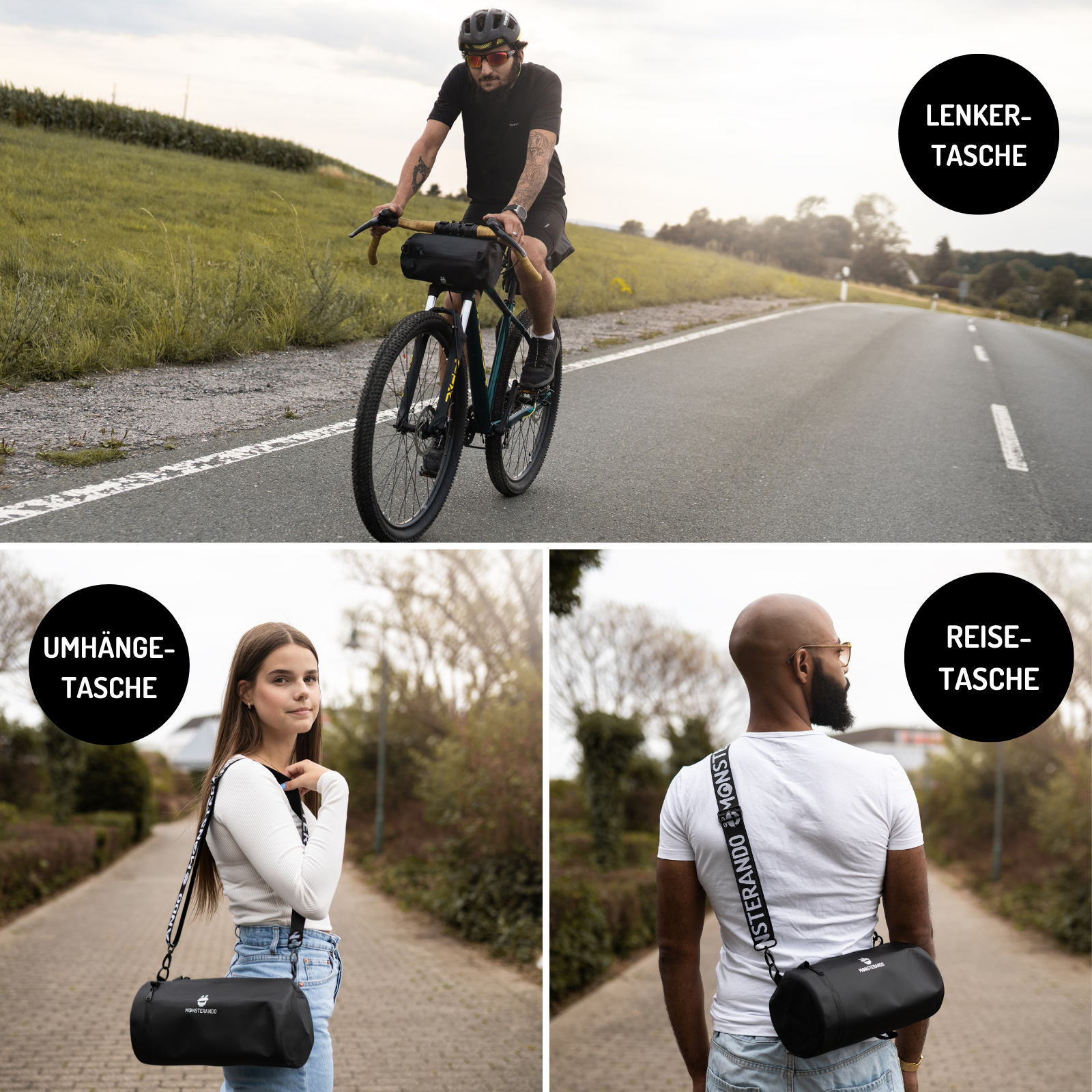 Travel-Monster Handlebar Bag deep black